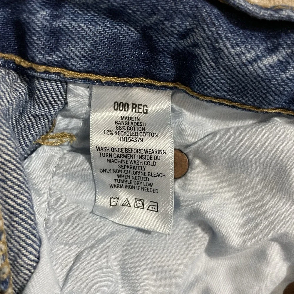 Aeropostale Jeans Womens Size 000 90s Baggy Blue Denim Medium Wash‎ Button Fly
